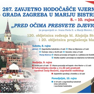 287. zavjetno hodočašće vjernika grada Zagreba Majci Božjoj Bistričkoj u Mariju Bistricu